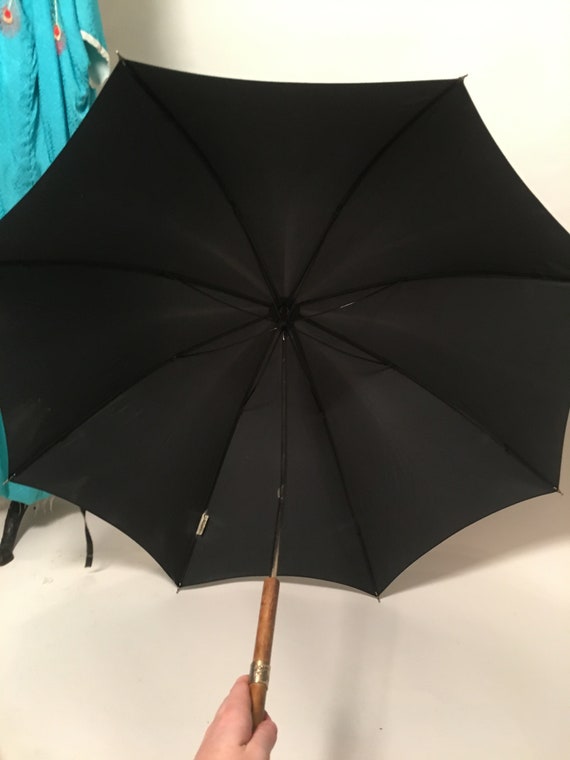 Vintage Black and Wooden Christian Dior Umbrella - image 4