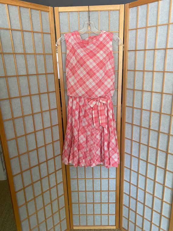 Vintage 1960’s pink and white plaid Jonathan Loga… - image 1