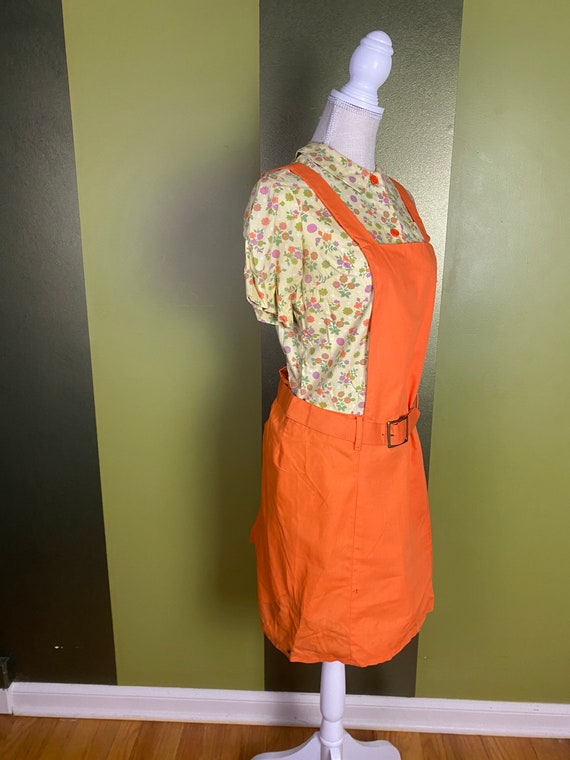 Vintage 1960’s orange and yellow floral shift dre… - image 2