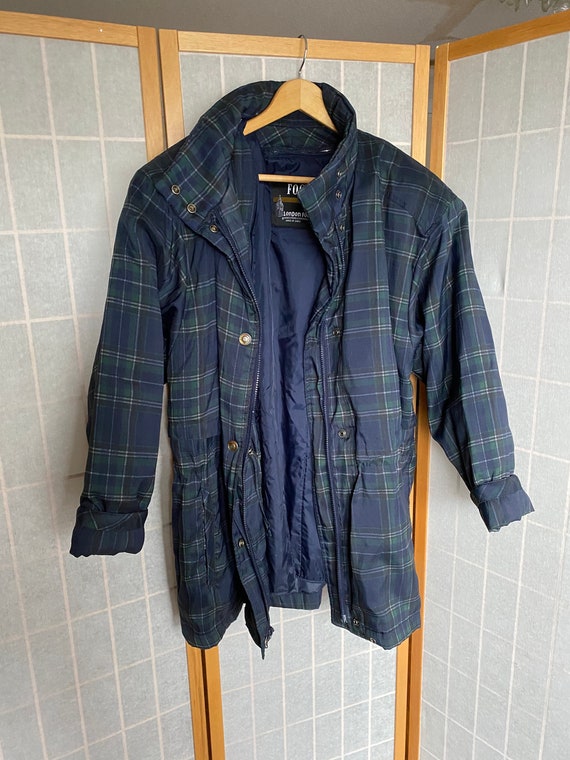 Vintage 1980's Blue and Green Plaid London Fog Co… - image 1