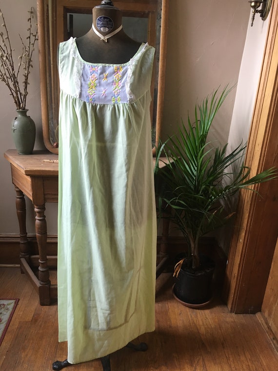 Vintage Green Cotton Nightgown Gem