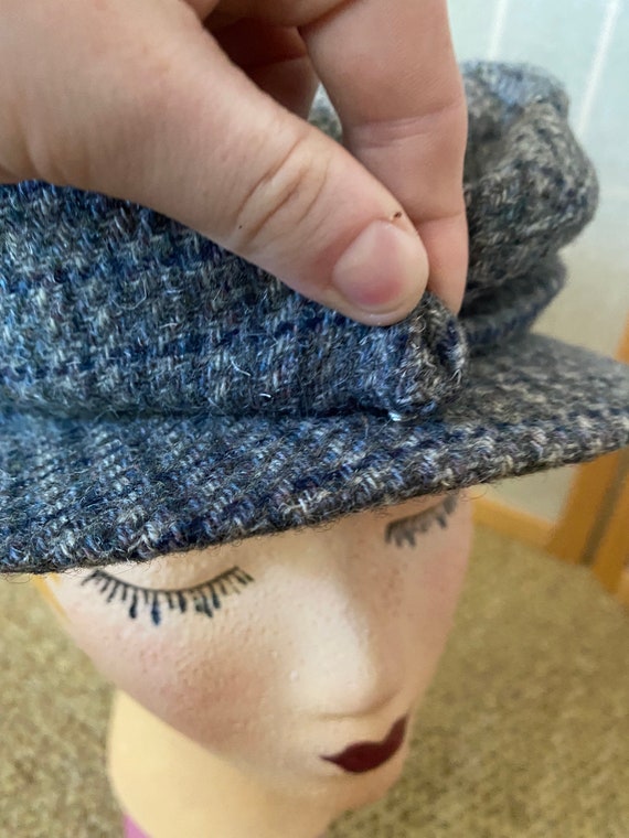 Vintage blue and gray wool Stetson newsboy cap - image 3