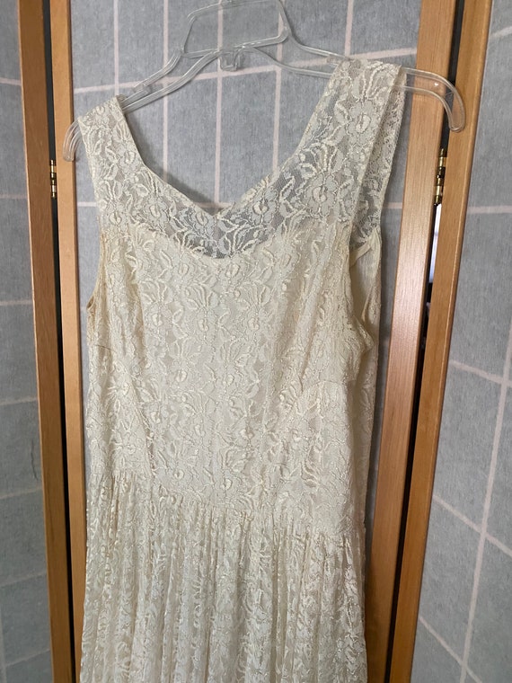 Vintage 1950’s white lace ethereal formal dress - image 2
