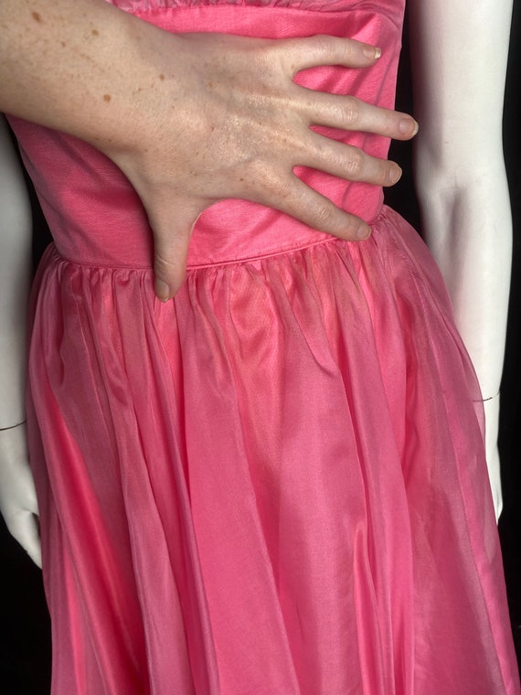 Vintage 1950’s bright pink sheer tulle party dres… - image 4