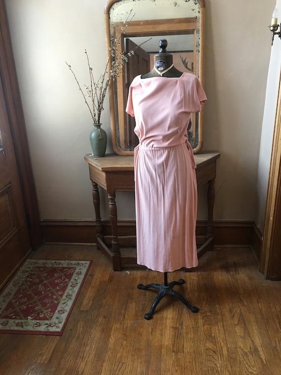Vintage 1970's/1980's Pink Terry Cloth Dress, Size