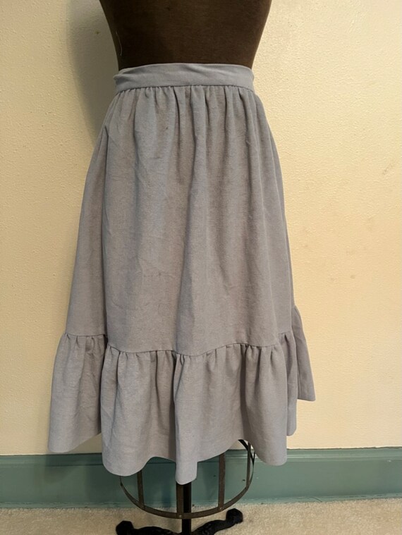 Vintage 1970s hand sewn faux suede gray peasant st