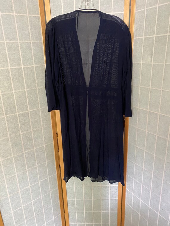 Vintage 1940'S Sheer Navy Blue Mesh Jacket Dress - image 2