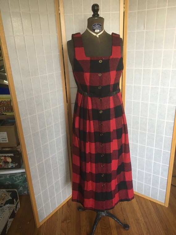 vintage 1980's Buffalo Plaid Red and Black Plaid … - image 4