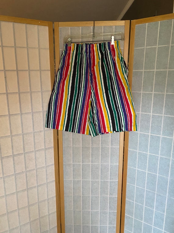 Vintage 1980’s colorful vertical striped elastic w