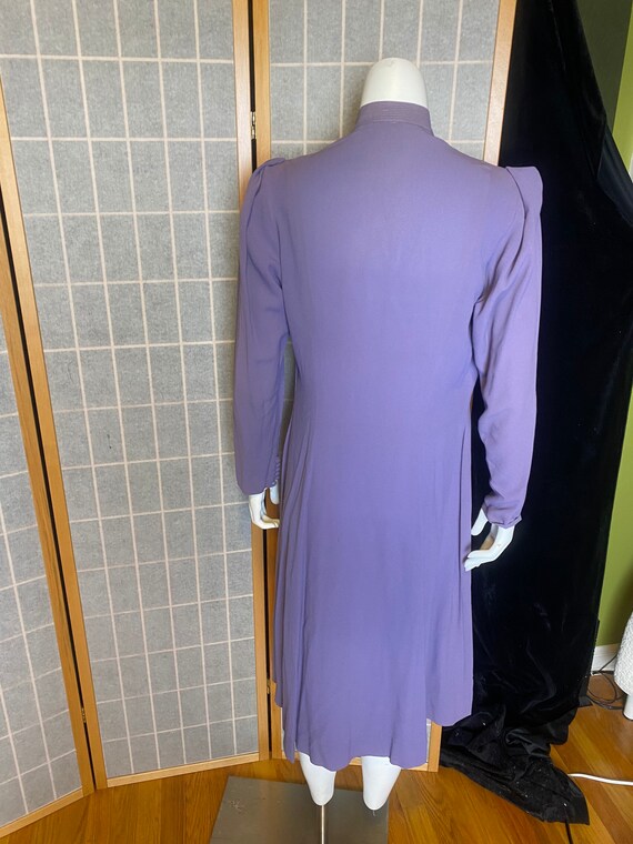 Vintage 1940’s purple long sleeve crepe dress wit… - image 6