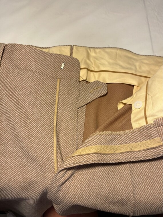 Vintage 1970's mens light brown polyester pants - image 6