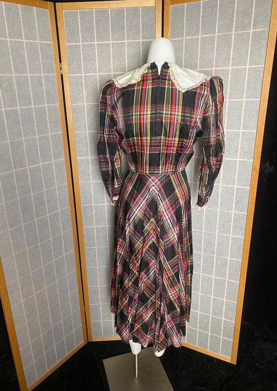 Vintage 1940’s 1950’s colorful rainbow plaid and … - image 8
