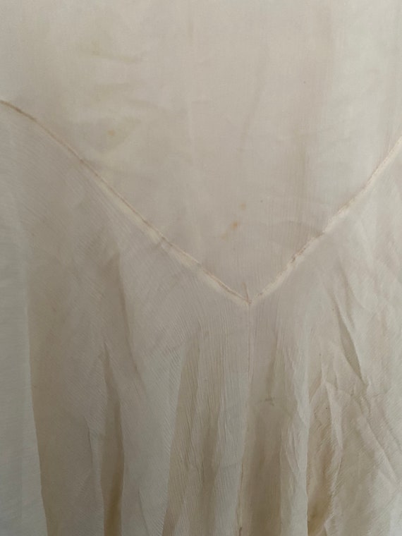 Vintage antique 1920’s 1930’s cream silk chiffon … - image 7