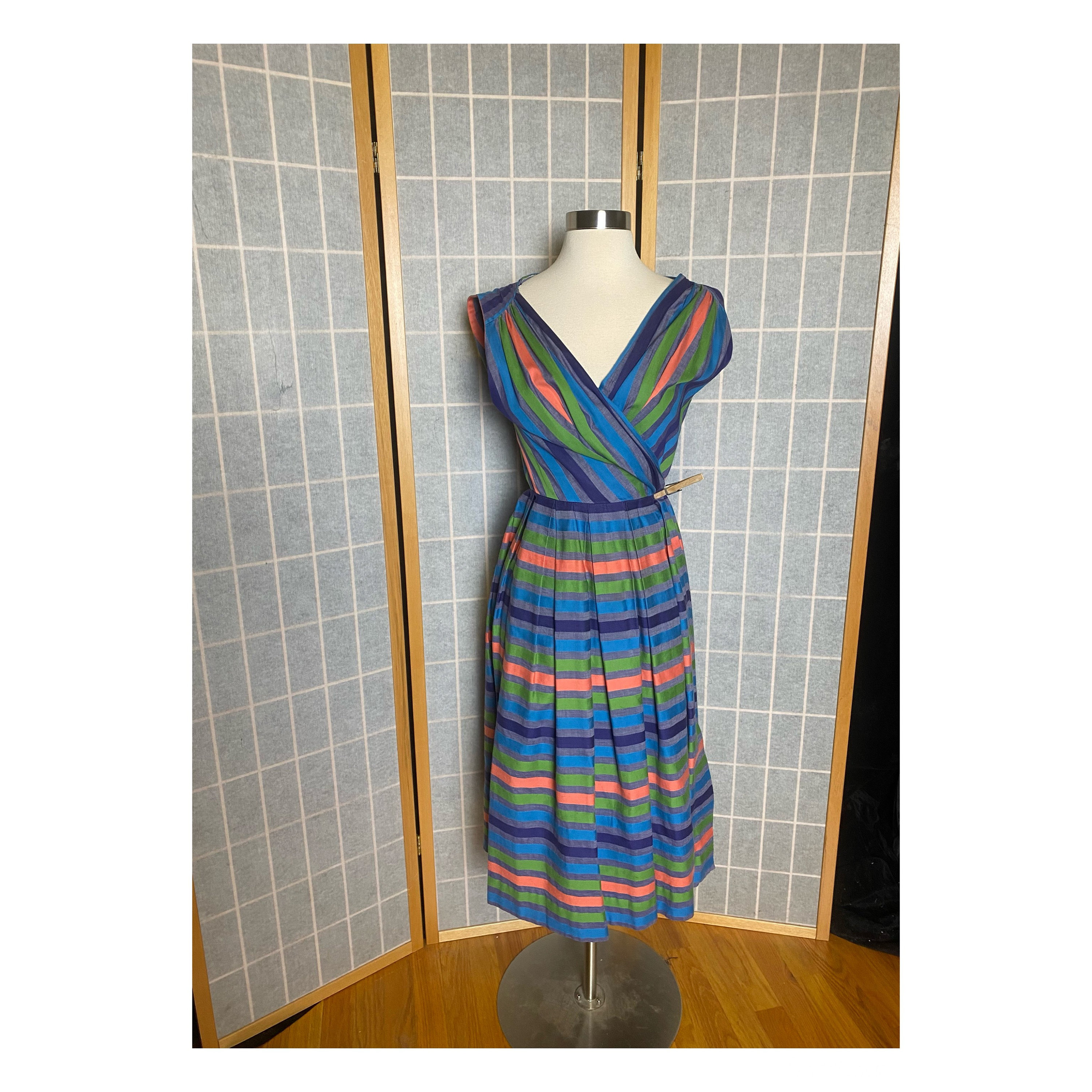 Vintage 1950s Jewel Tone Stripe Nelly 