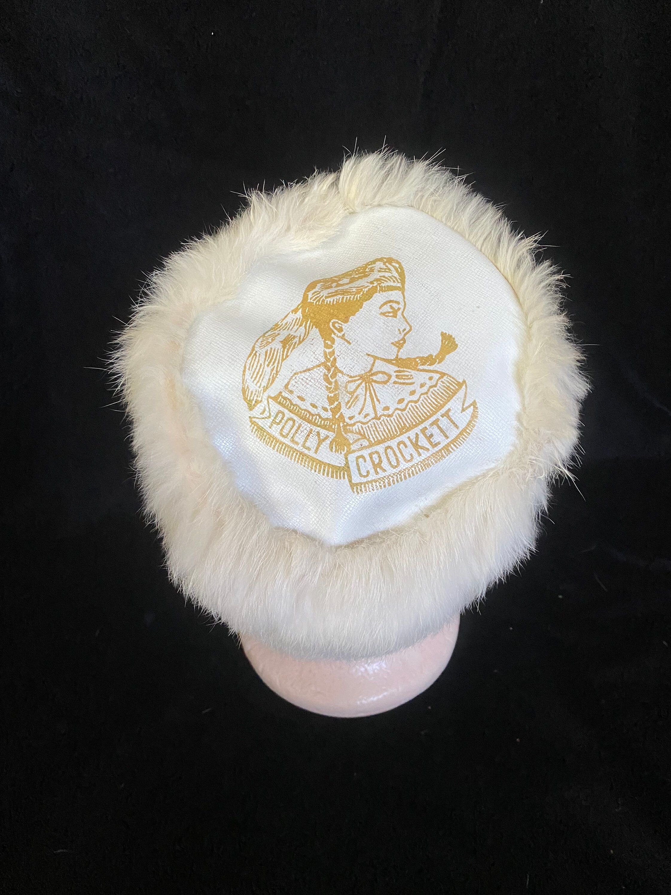 Vintage 1960s Cream Rabbit Fur White Vegan Leather Mushroom Cloche Hat ? Rustic Romance: One-of-a-Kind Felt Cloche Hat with Floral  main image 3