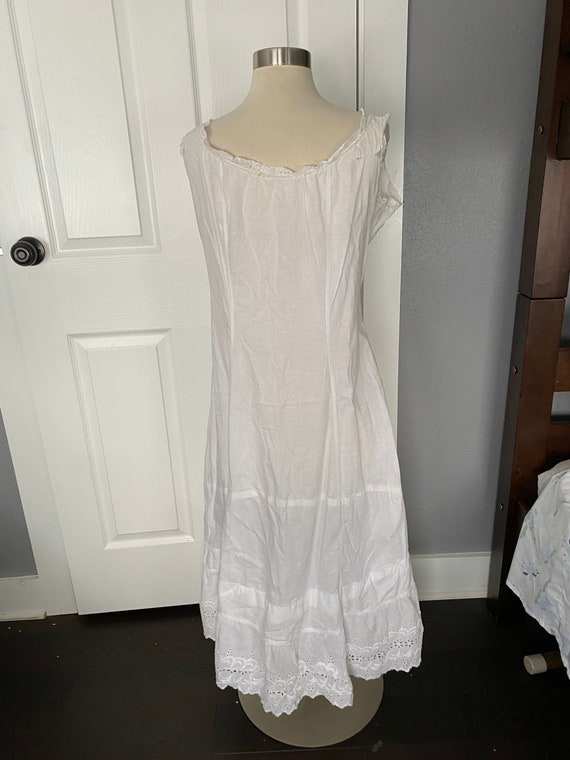 Antique 1900s white cotton nightgown, undergarmen… - image 4