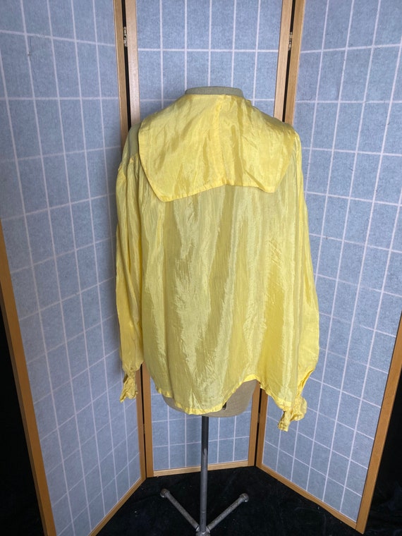 Vintage antique gold yellow silk puffy open shirt… - image 7