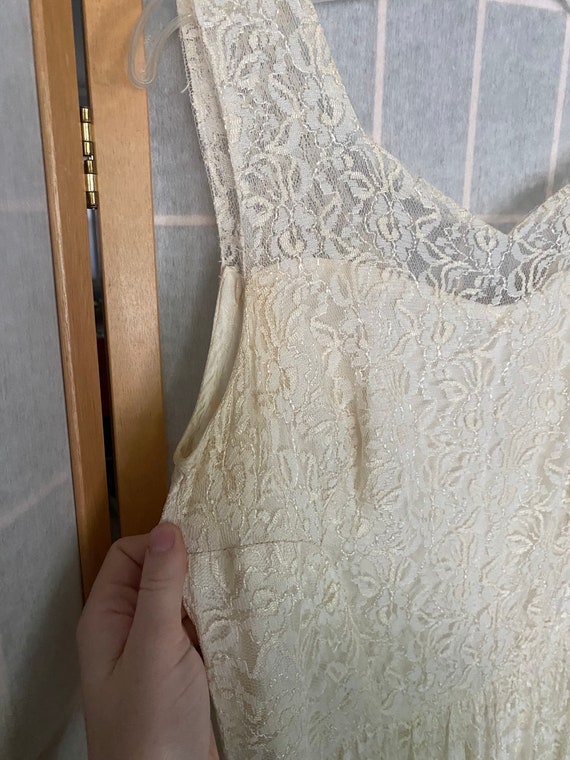 Vintage 1950’s white lace ethereal formal dress - image 6