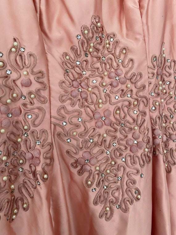Vintage 1950’s pink Emma Domb beaded party dress … - image 2
