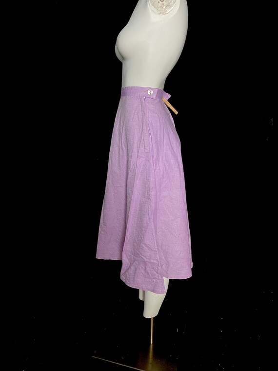 Vintage 1950’s purple summer skirt, size small - image 5