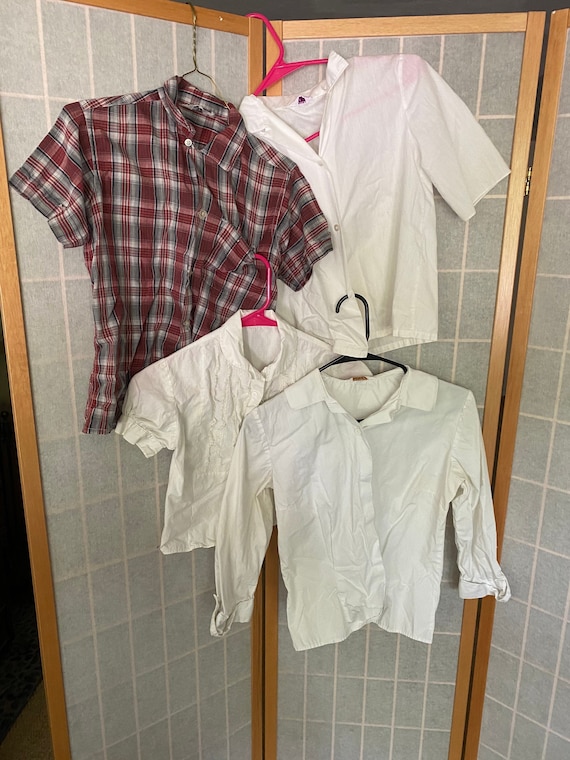 Vintage Lot of 4 1950's Shirts, Tops, Blouses Kids