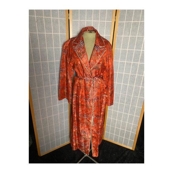 Vintage 1960’s red Japanese souvenir robe, size m… - image 1