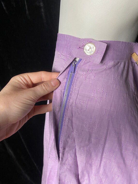 Vintage 1950’s purple summer skirt, size small - image 6