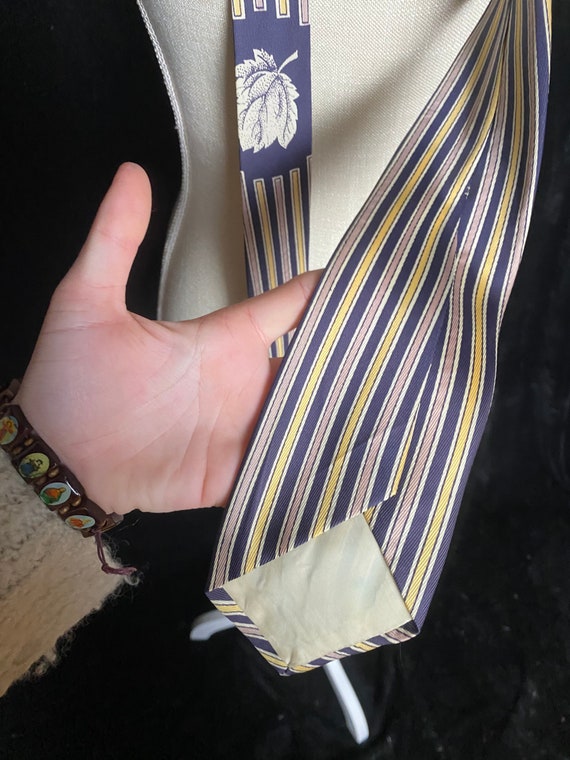 Vintage 1940’s purple and yellow stripe Brent nec… - image 6