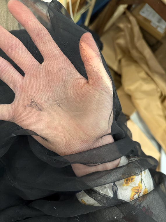 Vintage 1930’s 40’s sheer black gown, dress size … - image 10