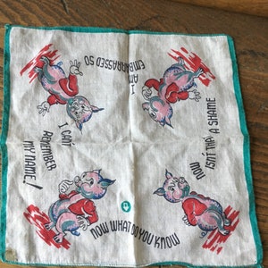 Vintage Novelty Piggy Hanky image 2