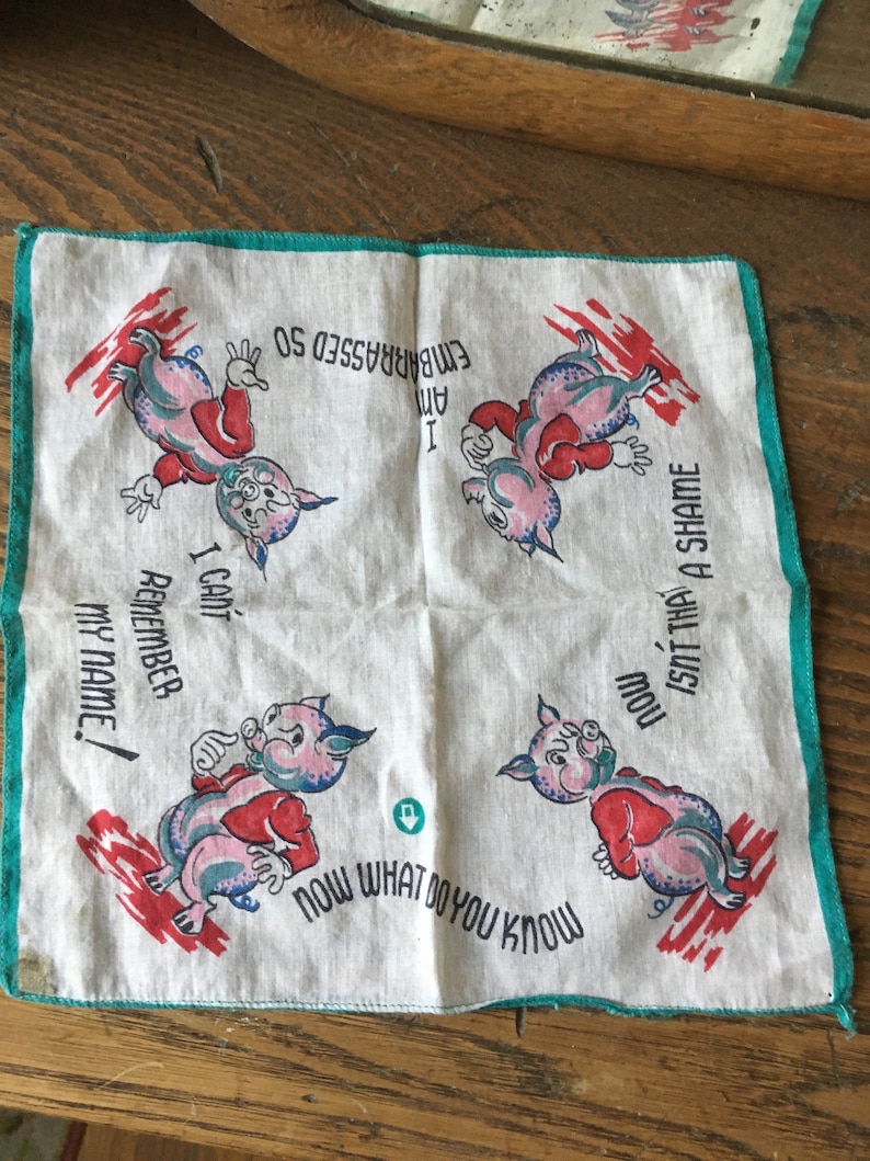 Vintage Novelty Piggy Hanky image 2