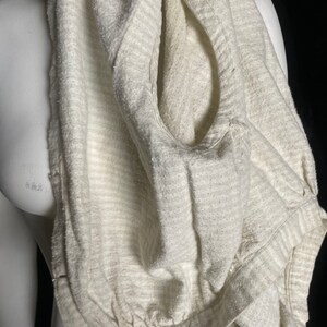 Vintage antique 1900s 1910 white stripe fleece undershirt, size xs image 9