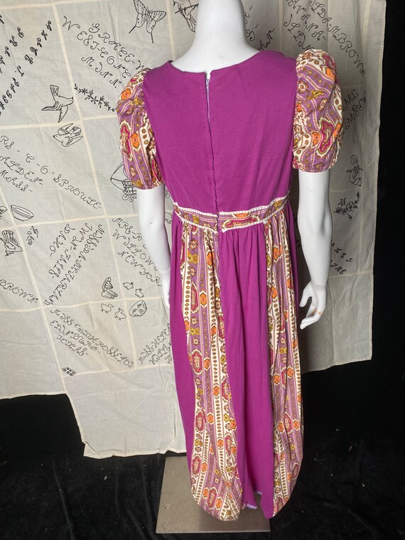 Vintage 1970’s bright purple and orange peasant d… - image 5