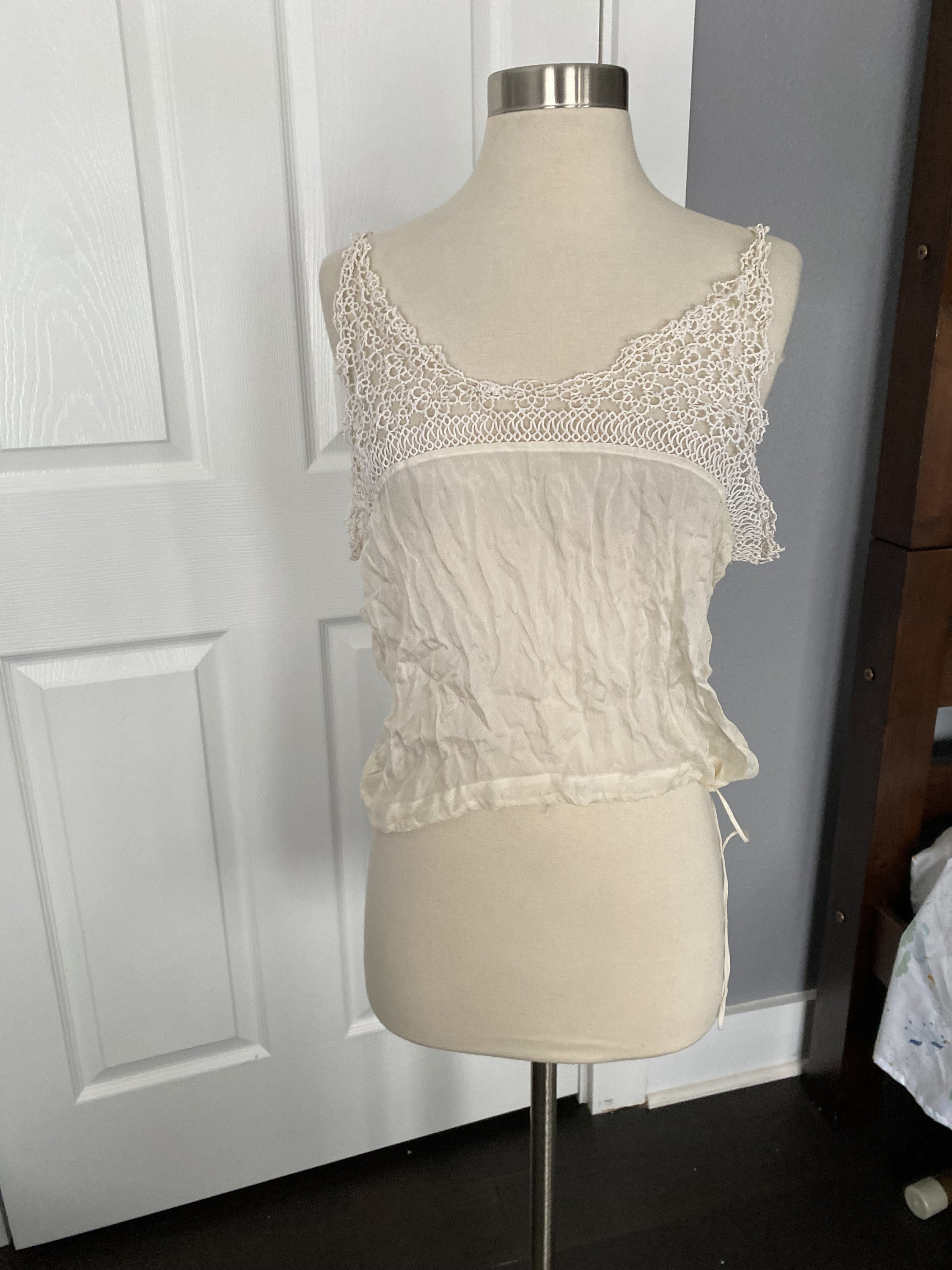 1900s Edwardian White Linen Shirtwaist Blouse | Antique