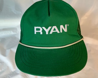 casquette vintage baseball/farmers verte avec 'Ryan' sur le devant