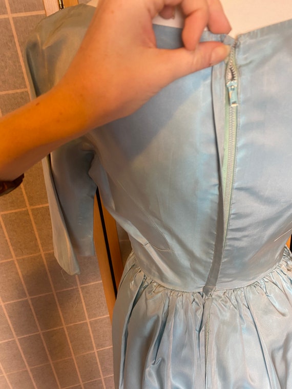 Vintage 1950’s baby blue Harry Kaiser party dress… - image 8