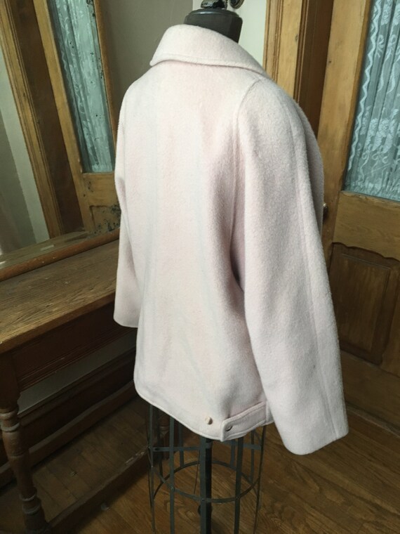 Vintage 1980 Light Pink Double Breasted Wool Coat… - image 3