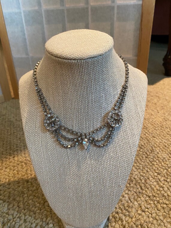Vintage 1950s Clear Rhinestone Choker 