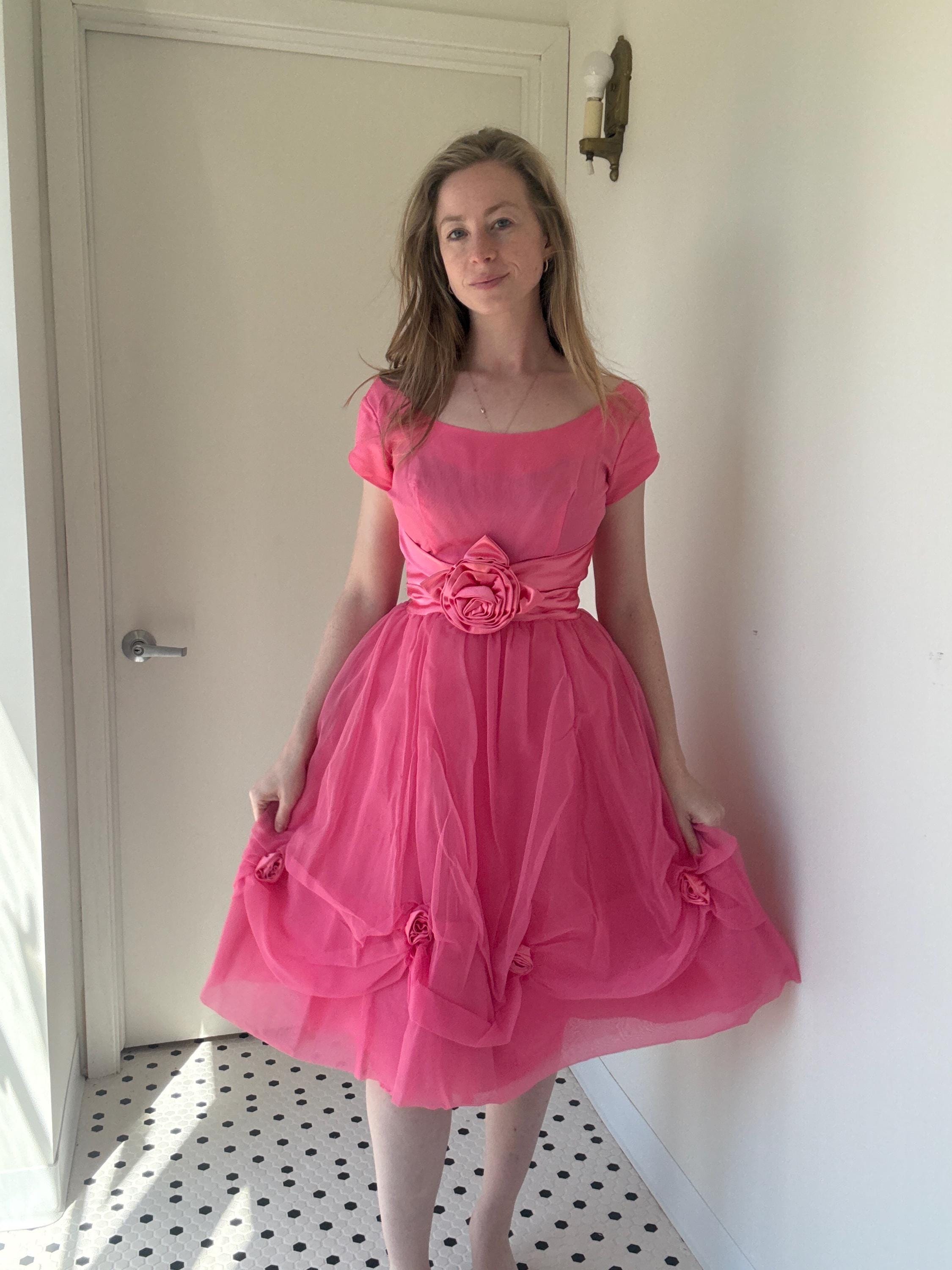 1950s Hot Pink Dress - Etsy