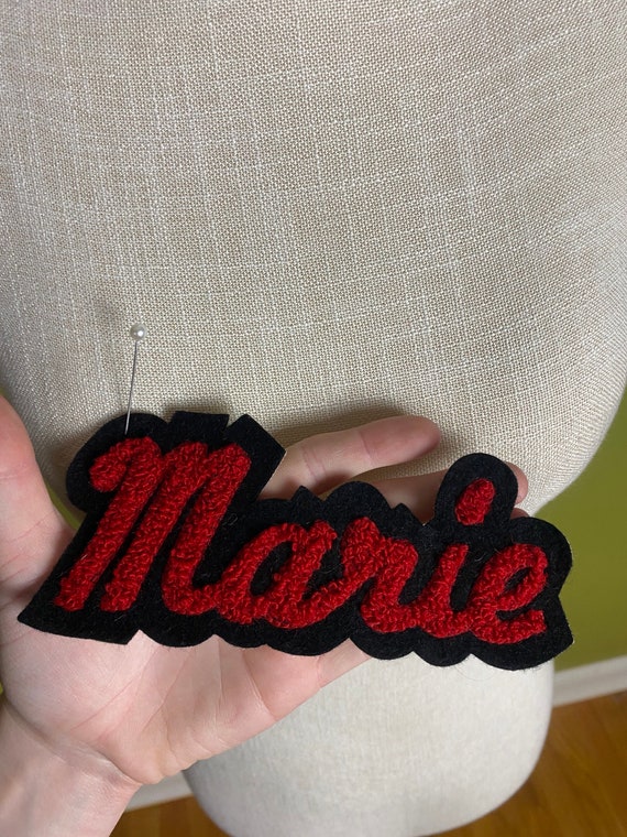 Vintage 1950’s black and red Marie name patch for… - image 2