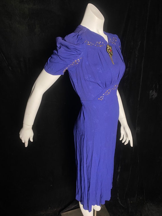 1940s Purple and Blue Tulle Party Dress