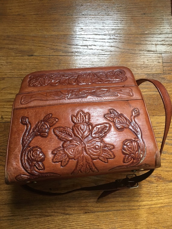 vintage tooled leather purse