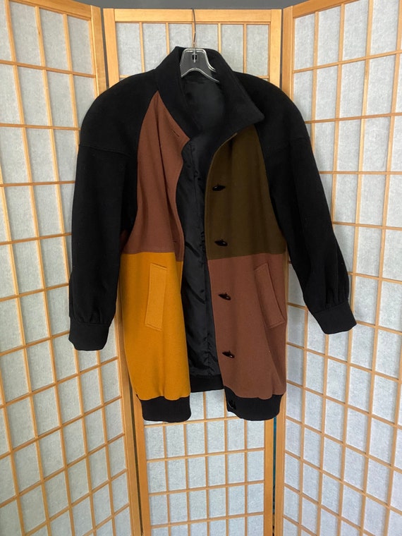 Vintage 1980’s warm color block coat by Lorovi