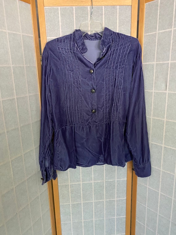 Vintage purple velvet long sleeve blouse