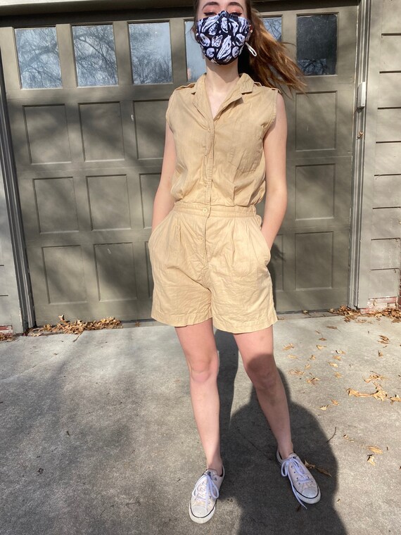 Vintage 1980’s khaki romper, size xs