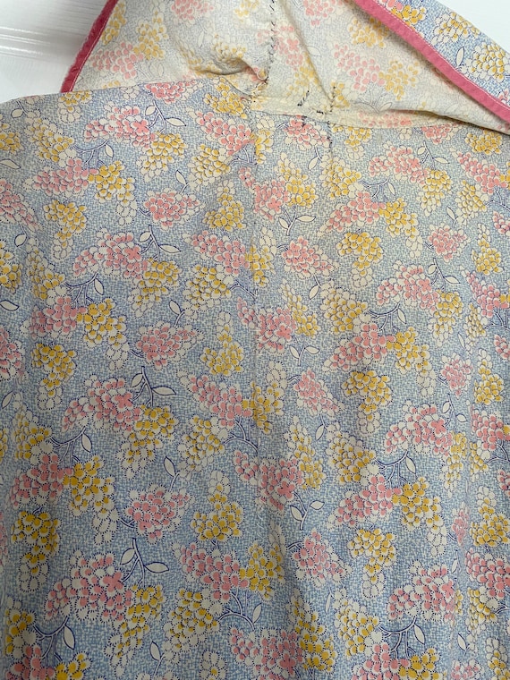 Vintage 1930’s blue, yellow and pink cotton flora… - image 7