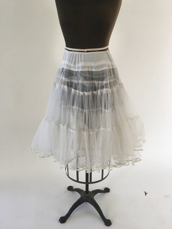 Vintage 1960's White Sheer Puffy Petticoat Crinoli