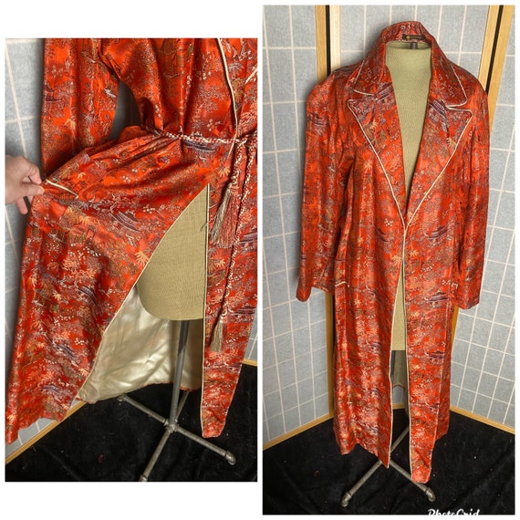 Vintage 1960’s red Japanese souvenir robe, size m… - image 2