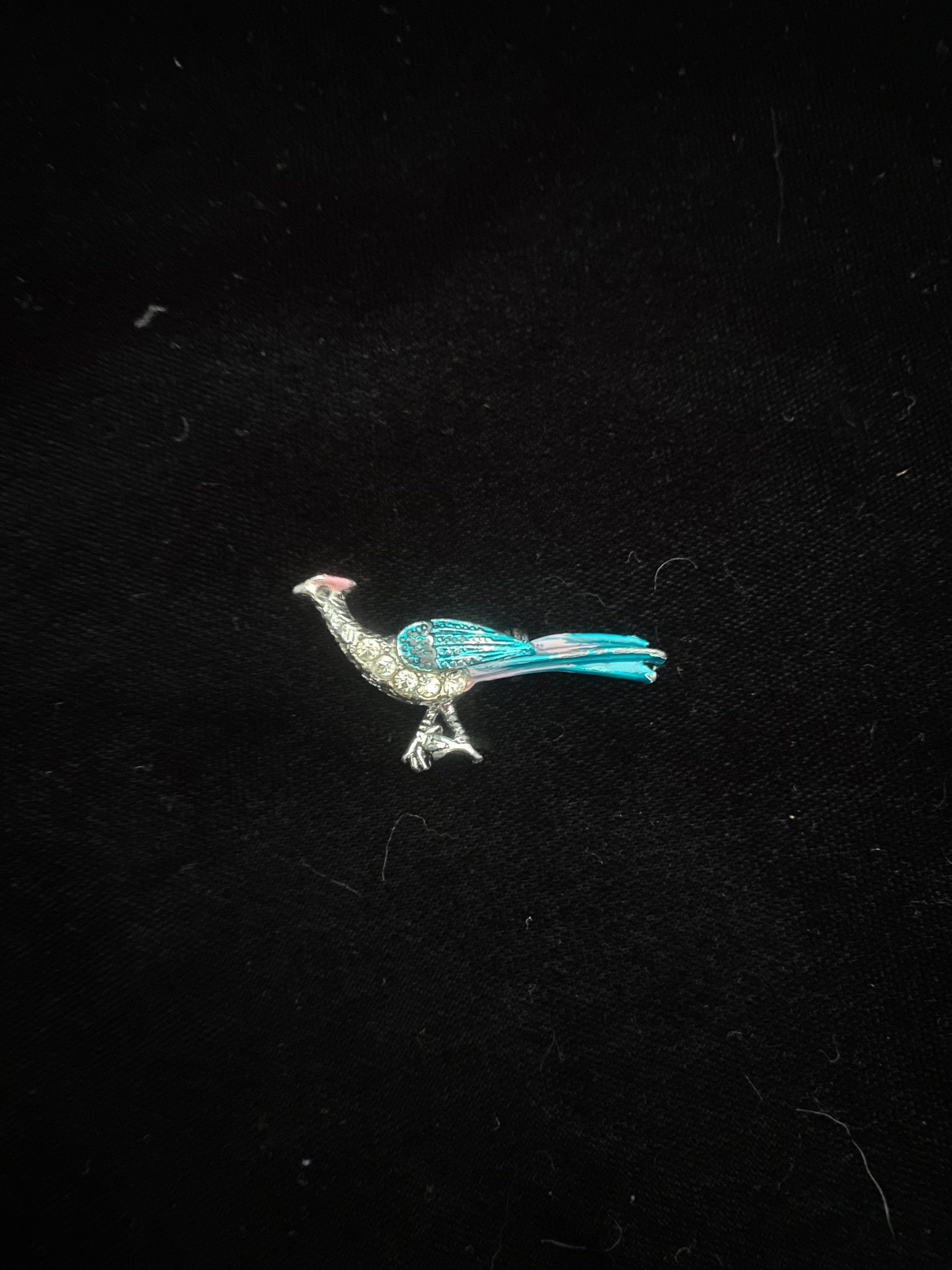 Broche Oiseau GG Harris - Étain Fin Vintage 2000 - Bleu - Unisexe