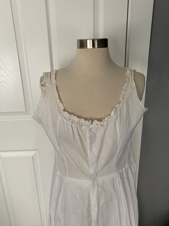 Antique 1900s white cotton nightgown, undergarmen… - image 2